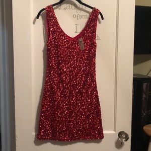 Red Sequin Dress